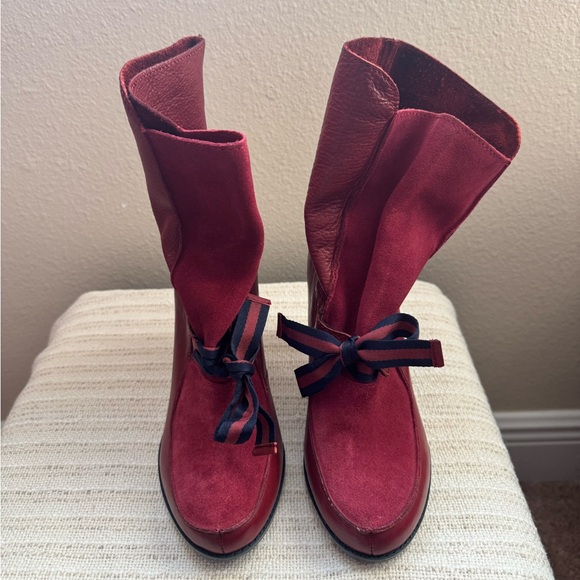Poetic License Shoes - Poetic License Red Lace Up Boots
